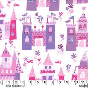 YARD Princess Castles Pink fabric by Michael Miller!