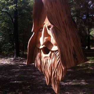 Wood Spirit Unique. Old Man, rustic, Hand Carved Cedar BirdHouse