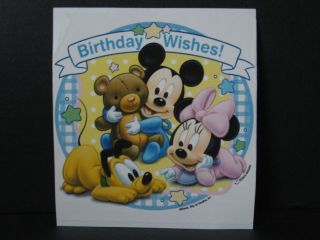   Minnie Mouse Edible Birthday Cake Topper Birthday Wishes with Pluto