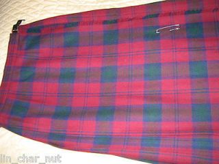 MURRAY BROTHERS Pure New Wool KILT Skirt From SCOTLAND Waist 27 28.5in 