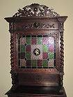 Antique French BLACK FOREST Carved Oak Hunt Cabinet Buffet Stained 
