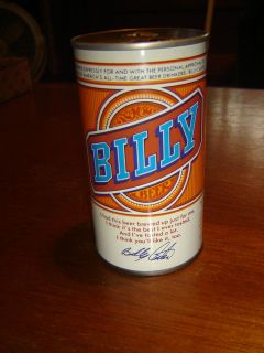 Empty Billy Beer Straight Steel Beer Can