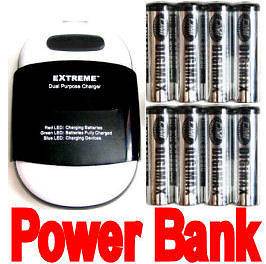 2850mah Rechargeable NiMH battery+2Hr AA/AA Charger/Phone Power Bank 