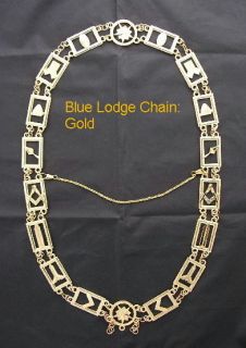 Gold Blue Lodge Chain Collar Masonic Jewel Regalia