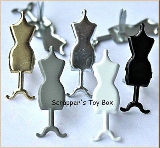 DRESS FORM BRADS 5 Colors Sewing Woman Hobby Scrapbooking Card Making 