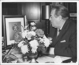 1970 Warren G. Magnuson   at desk w/ pic wife Senator Alone 1971 Press 