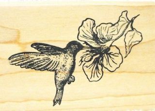 Blue Ridge Impressions rubber stamp Tropical Hummingbird Flower Nature 