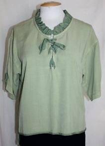 Bodil Medium Green Tencel Rayon Top Shirt