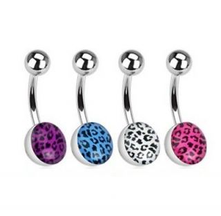   SKIN PRINT BELLY NAVEL RING STEEL BALL BUTTON PIERCING JEWELRY B39