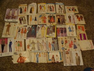 Vintage Lot of Womens Clothes Sewing Patterns   1960s   1980s 