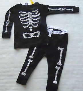 BABY GAP Boys Glow in the Dark Skeleton Long Pajamas Sizes 6 12M, 18 