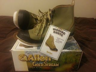 Mens Allen Gold Stream Felt Bottom Wading Fly Fishing Boots Size 11 