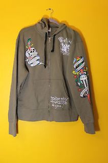   Hardy by Christian Audigier Death Before Dishonor Hoodie mens L $138