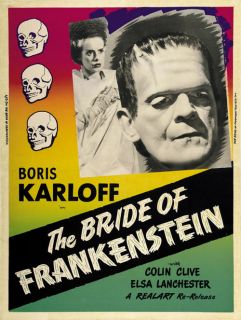 The Bride of Frankenstein (1935) Boris Karloff Horror movie poster 