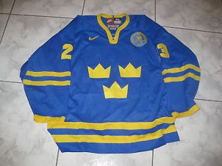 IIHF Sweden Blue Game Worn Used Jersey #23 Granstrom