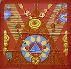 ALE HERMES Silk Scarf TIBET II by Cathy Latham RARE Orange Brown 