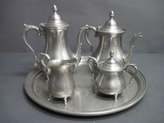 PREISNER PEWTER COFFEE TEA SET FOR USE OR SCRAP