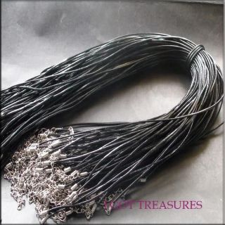   LEATHER Cord Necklaces with adjustable extender 18  20 2mm thick