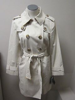 London Fog Petite Double Breasted Trench Coat Twine NWT