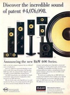 600   1996 magazine ad Bowers vintage speakers audio DM604 DM603 