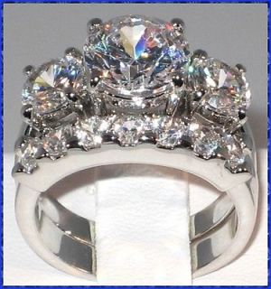 cubic zirconia wedding ring set in Engagement/Wedding Ring Sets