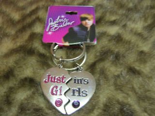 new Justin Bieber broken heart best friends key chains Justins girl 