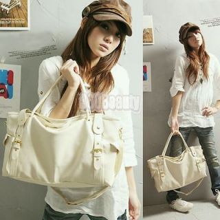   Korean Women Lady PU Leather Handbag Shoulder Bag Rice White #M