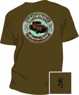 Browning Mens Graphic Short Sleeve T Shirt Car Shop Buckmark #1063219