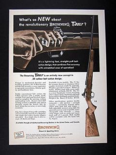 Browning T Bolt Model T 2 .22 22 Rifle 1966 print Ad advertisement