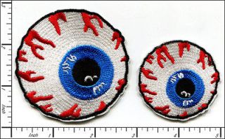 Pcs Embroidered Iron on patches Bloody Eyeball two size AP055Eab