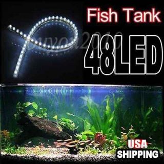 New White Aquarium Fish Tank 48 LED Bar Strip Decorative Light Power 