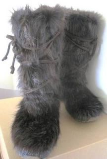 New OSCAR SPORT ITALY BROWN Real FUR Luxe Mukluks BOOTS US6.5 RP$ 