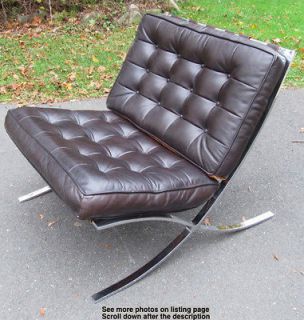 Mies Van Der Rohe Barcelona Chair Leather & w/Steel Chromed Frame