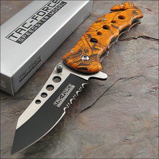Tac Force Orange Camo Speed Assisted Opening Rescue Glass Breaker 