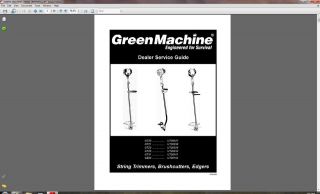 Green Machine Trimmer Edger Service Repair Manual CD
