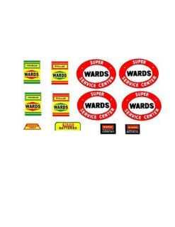 MARX SUPER WARDS TOY GAS / SERVICE STATION DECAL SET