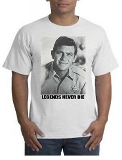 ANDY GRIFFITH LEGENDS NEVER DIE TAYLOR MAYBERRY TV SHOW SHERIFF TEE 