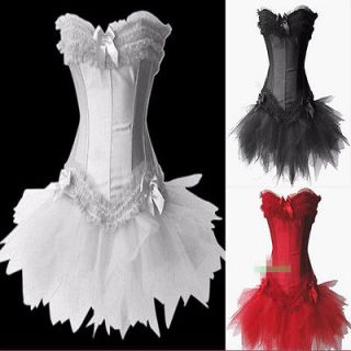 5092 Black Pink Polka Burlesque Costume Lolitta Corset Tutu Skirt