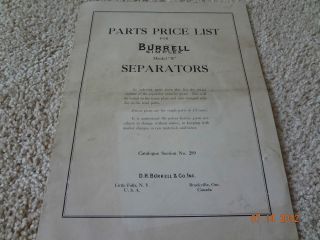 c1920s Burrell Simplex Model S Cream Separator Illustrated parts list