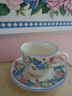 MINT Laura Ashley HAZELBURY Floral Cup & Saucer made in Staffordshire 