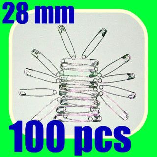 19mm silver color tone small size coiled safety pins 100 #000 3/4 