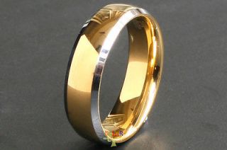 8MM 18K GP Tungsten Carbide Wedding Band Ring Men Jewelry Gift SZ 8 9 