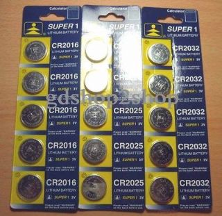 50pcs Coin Button CR2016 / CR2025 / CR2032 Lithium Battery Cell (New)