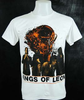 White T shirt Kings~Of~Leon​Indie Rock Punk Men Size S