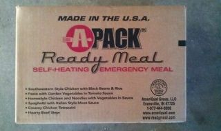 Survival foodGreat for Outdoors, with Heaters; 12 meals per box,