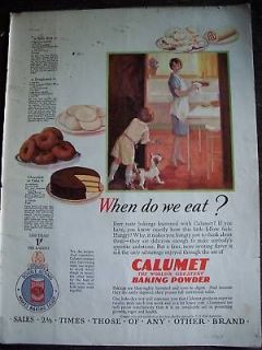 1927 Calumet Baking Powder Tin Doughnuts Cake Ad