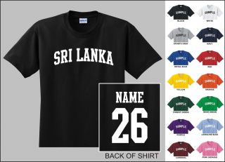 Country Of Sri Lanka College Letter Custom Name & Number Personalized 