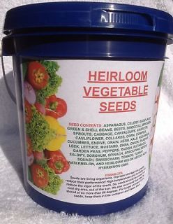 300,000 SURVIVAL VEGETABLE SEED CACHE Premium Non GMO Seeds. ID300B 