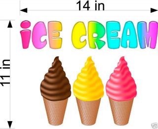 Ice Cream Cones Decal 14 Concession Restaurant Food
