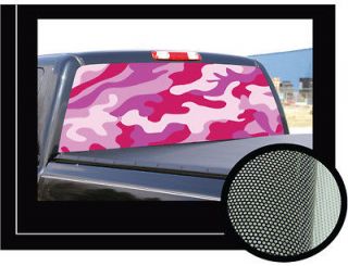 PINK CAMO 22 x 65 Rear Window Graphic back truck decal suv view 
